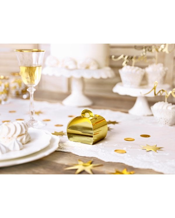 Boxes, gold, 6x6x5.5cm (1 pkt / 10 pc.)