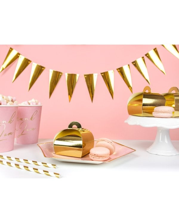 Boxes, gold, 6x6x5.5cm (1 pkt / 10 pc.)