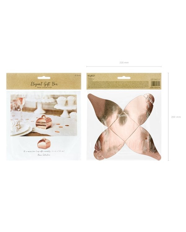 Boxes, rose gold, 6x6x5.5cm (1 pkt / 10 pc.)