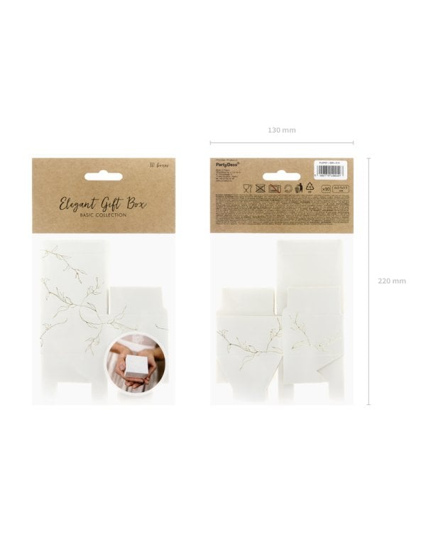 Boxes Branches, white, 6x3.5x5.5cm (1 pkt / 10 pc.)