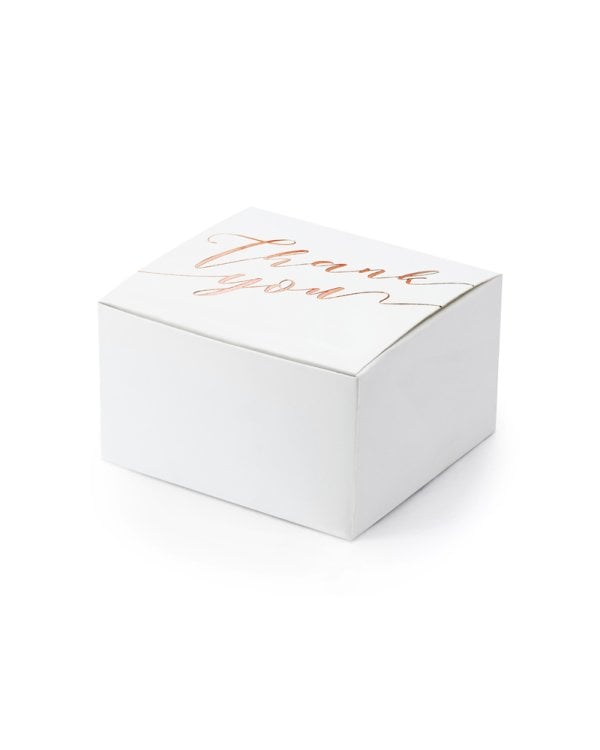 Boxes Thank you, white, 6x3.5x5.5cm (1 pkt / 10 pc.)