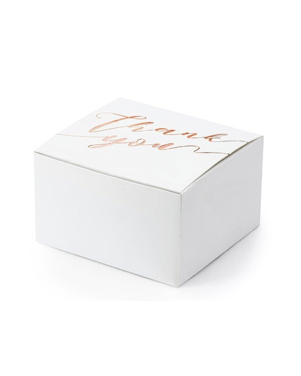 Boxes Thank you, white, 6x3.5x5.5cm (1 pkt / 10 pc.)