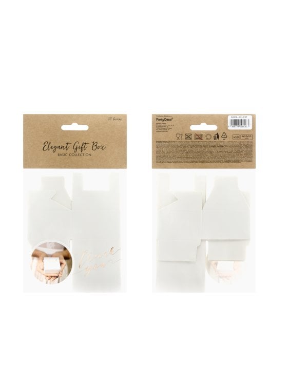 Boxes Thank you, white, 6x3.5x5.5cm (1 pkt / 10 pc.)