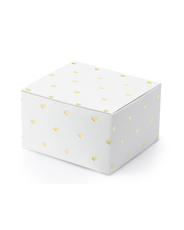 Boxes Hearts, white, 6x3.5x5.5cm (1 pkt / 10 pc.)