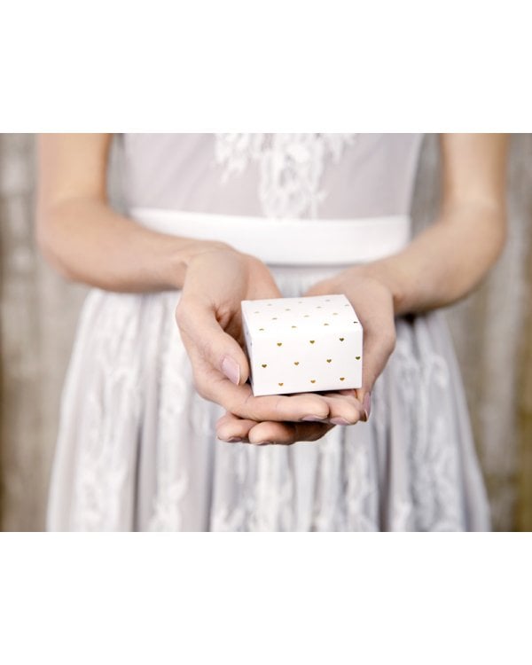 Boxes Hearts, white, 6x3.5x5.5cm (1 pkt / 10 pc.)
