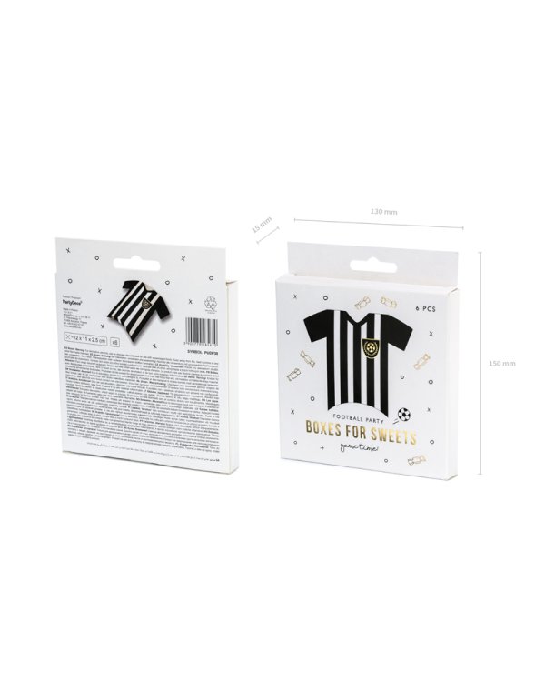 Boxes Football shirts, mix, 12x11x2.5cm (1 pkt / 6 pc.)