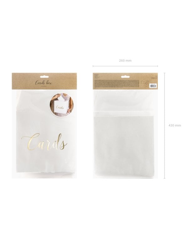 Wedding card box - Cards, gold, 24x24x24cm