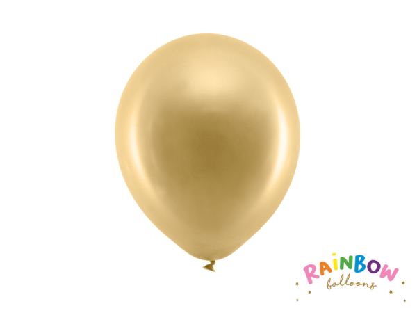 Rainbow Balloons 23cm metallic, gold (1 pkt / 10 pc.)