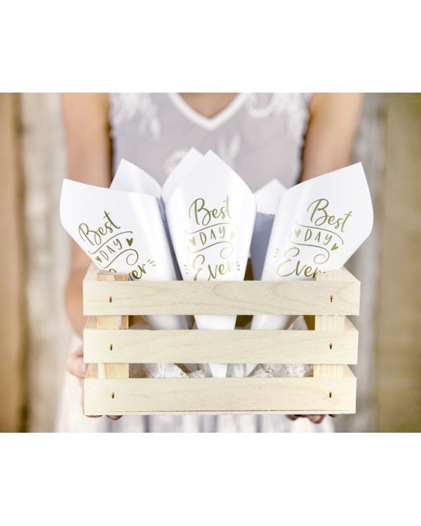 Confetti cones, gold, 16cm (1 pkt / 10 pc.)