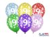 Balloons 30cm, 9th Birthday, Metallic Mix (1 pkt / 50 pc.)