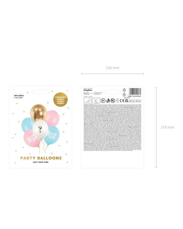 Balloons 30 cm,Boy or Girl, mix (1 pkt / 6 pc.)