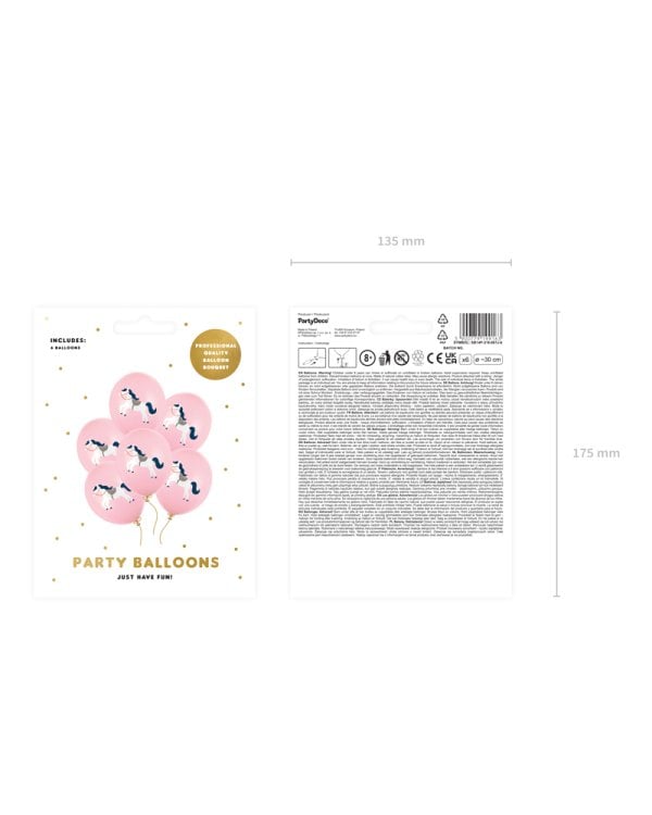 Balloons 30 cm, Little horse, Pastel Pale Pink (1 pkt / 6 pc.)