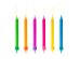 Birthday candles Colourful, mix, 6.5cm (1 pkt / 6 pc.)