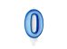 Birthday candle Number 0, blue, 7cm