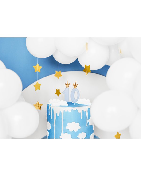 Birthday candle Number 0, light blue, 9.5cm