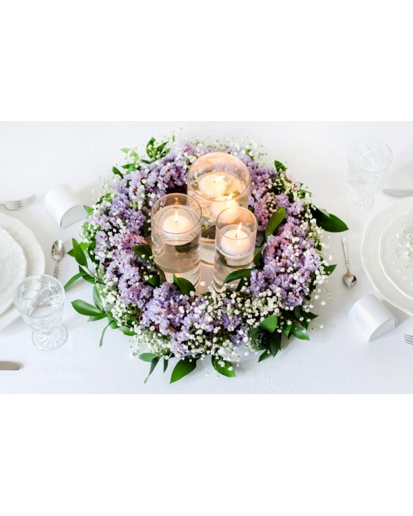 Floating candle disc, matt, white, 4cm (1 pkt / 50 pc.)