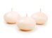 Floating candle disc, matt, cream, 4cm (1 pkt / 50 pc.)
