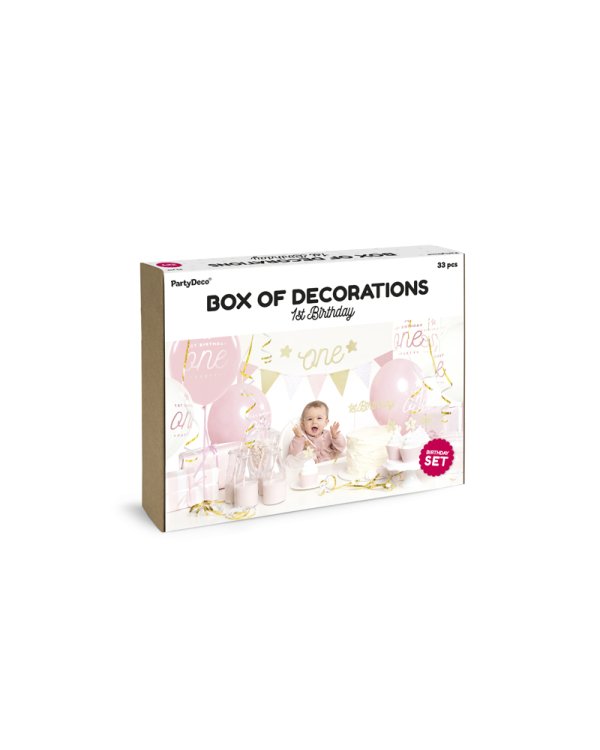 Party decorations set - 1st Birthday, gold