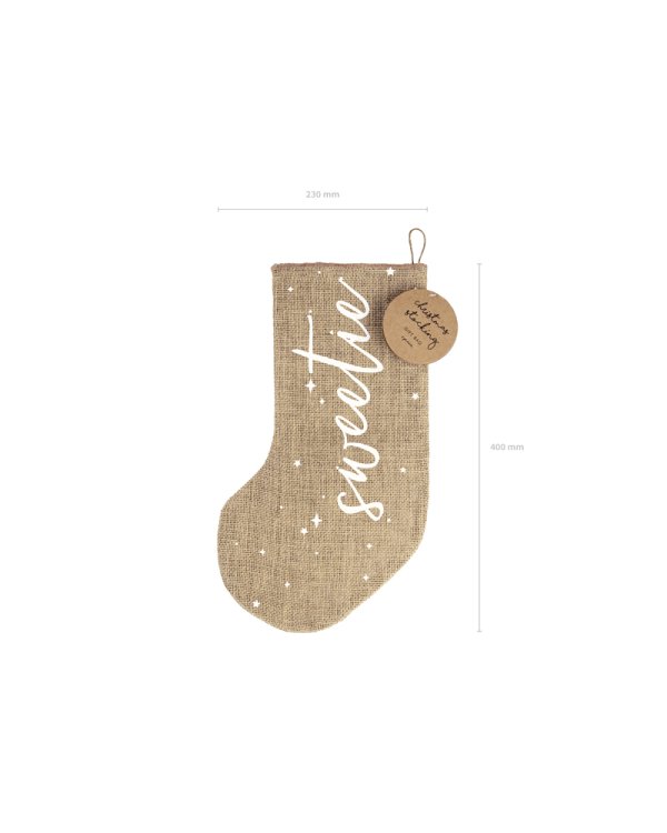 Decorative stocking Sweetie, white, 23x39.5cm