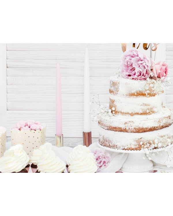 Taper candle, matt, white, 24cm (1 pkt / 10 pc.)