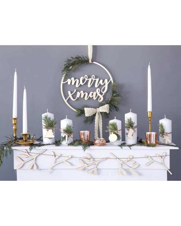 Taper candle, matt, white, 24cm (1 pkt / 10 pc.)