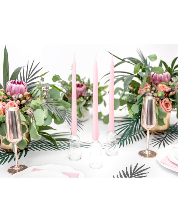 Taper candles, matt, light pink, 24cm (1 pkt / 10 pc.)