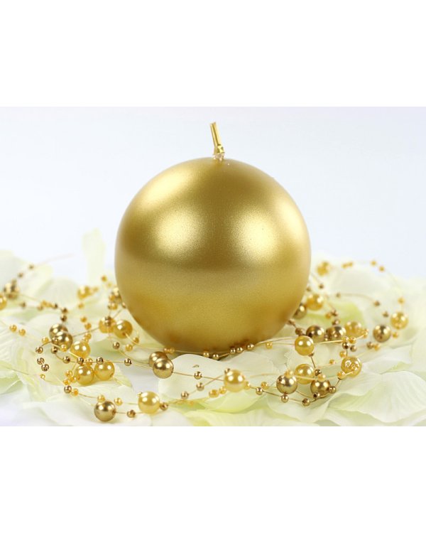 Candle Sphere, metallic, gold, 8cm (1 pkt / 6 pc.)