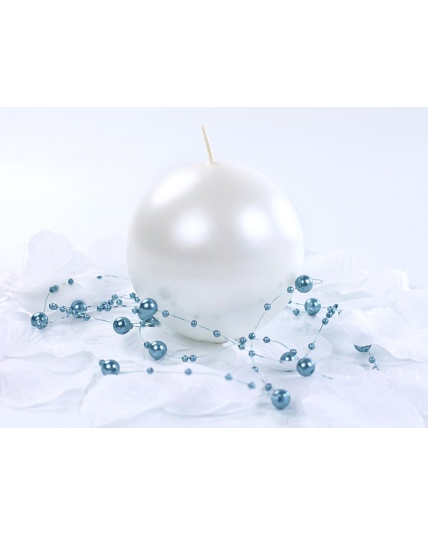 Candle Sphere, metallic, pearl, 8cm (1 pkt / 6 pc.)