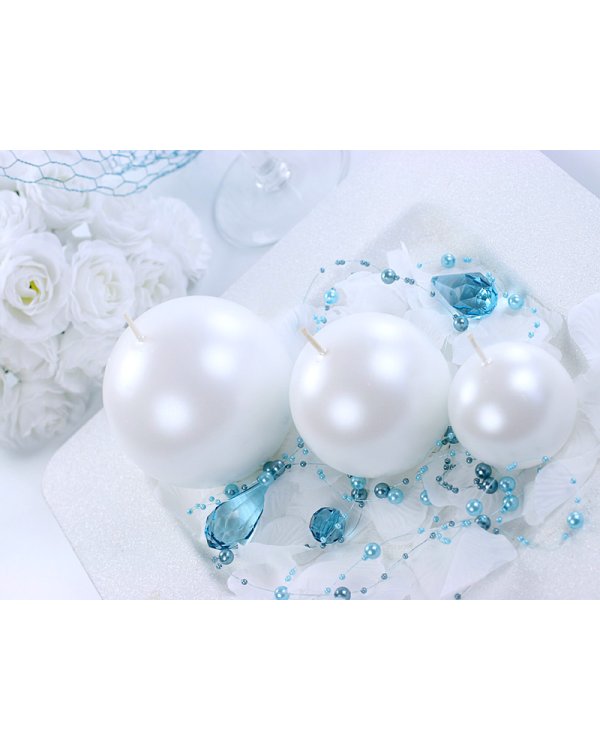Candle Sphere, metallic, pearl, 8cm (1 pkt / 6 pc.)
