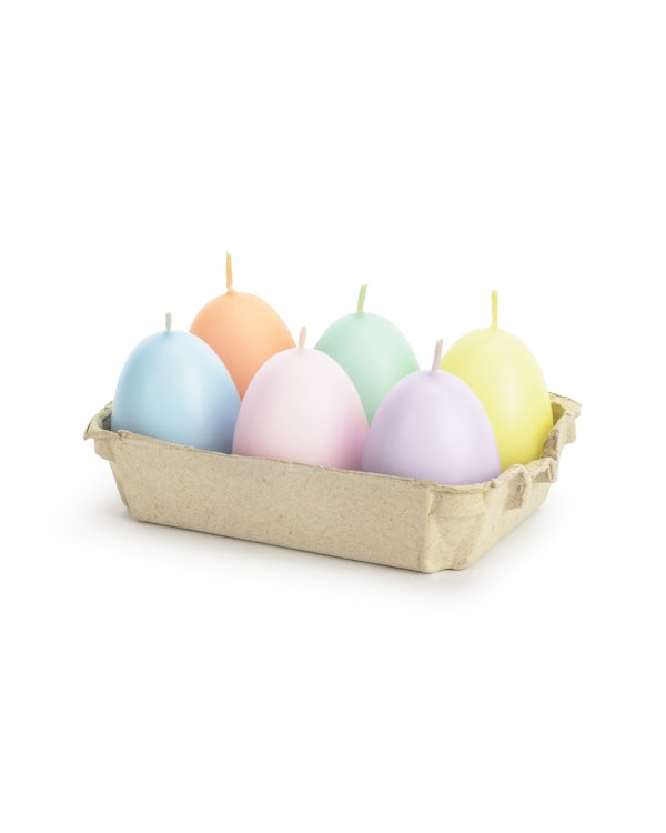 Eggs candles 6 pcs, mix, 7 cm (1 pkt / 6 pc.)