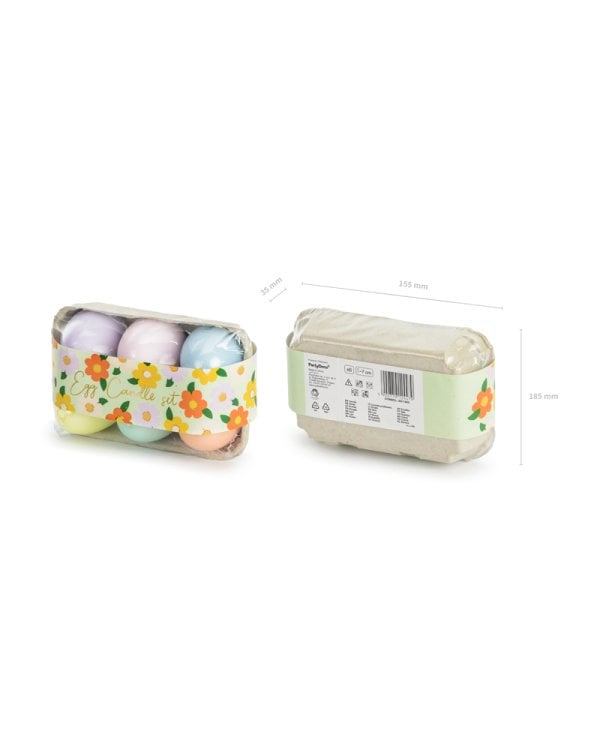 Eggs candles 6 pcs, mix, 7 cm (1 pkt / 6 pc.)