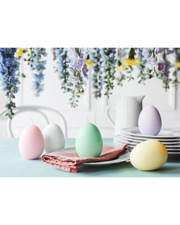 Egg candle, white, 10 cm