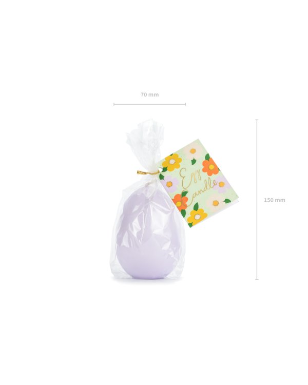 Egg candle, light violet, 10 cm