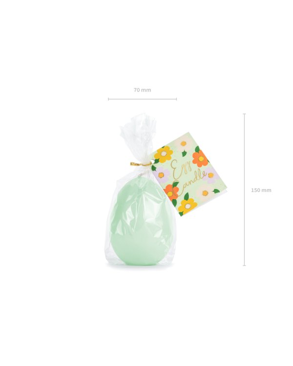 Egg candle, light green, 10 cm
