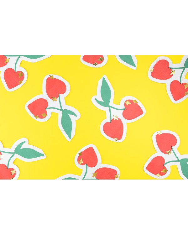 Napkins Cherries, mix, 13.5x16cm (1 pkt / 20 pc.)
