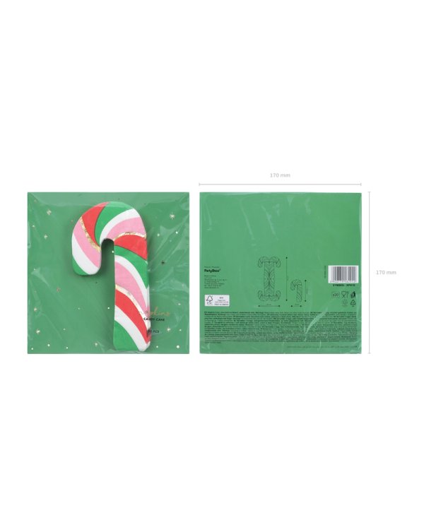 Napkins Candy cane, mix, 8x15.5cm (1 pkt / 20 pc.)