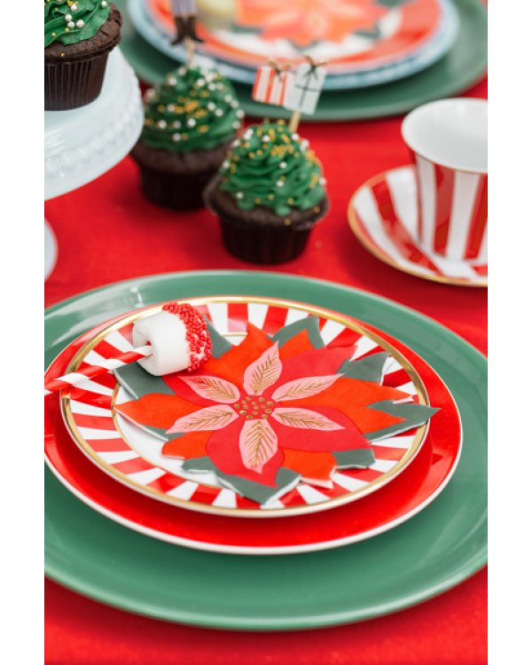 Napkins Red star of Bethlehem, mix, 14.5x15.5cm (1 pkt / 20 pc.)