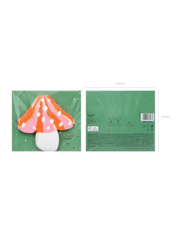 Napkins Mushroom, mix, 13x13.5cm (1 pkt / 20 pc.)