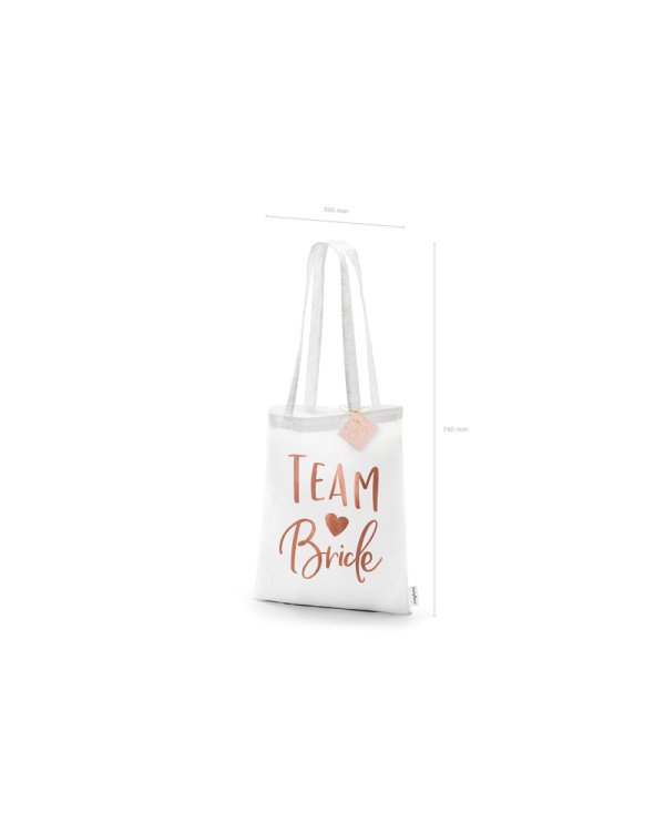 Tote bag - Team bride, white, 39x42cm