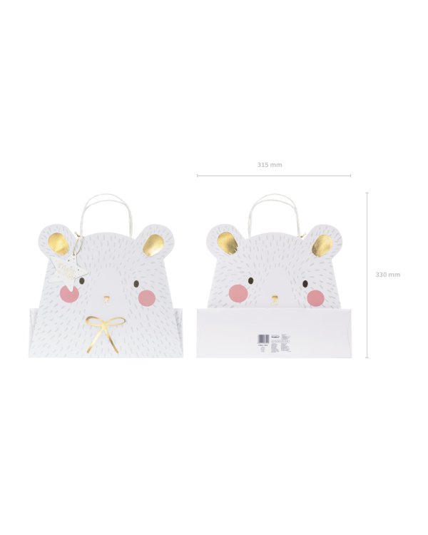 Gift bag Polar bear, mix, 31.5x27x10cm