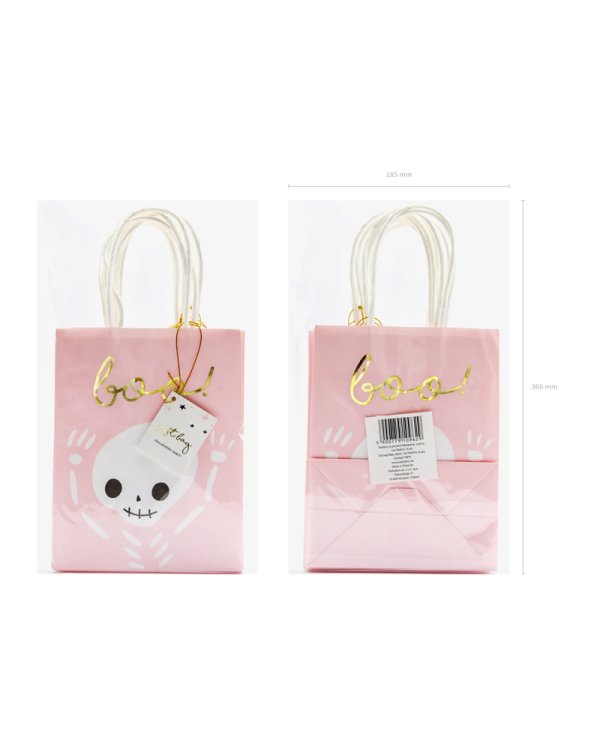 Gift bag Boo, pink, 14x18x8cm