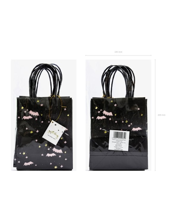 Gift bag Bats, black, 14x18x8cm