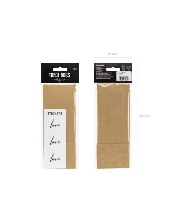 Treat bags, kraft (1 pkt / 6 pc.)