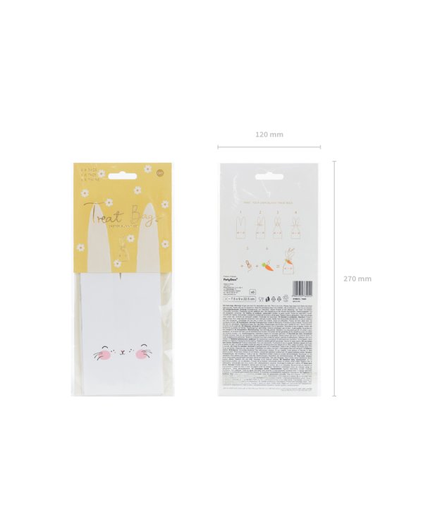 Treat bags Rabbit, mix, 7.5x9x22.5 cm (1 pkt / 6 pc.)