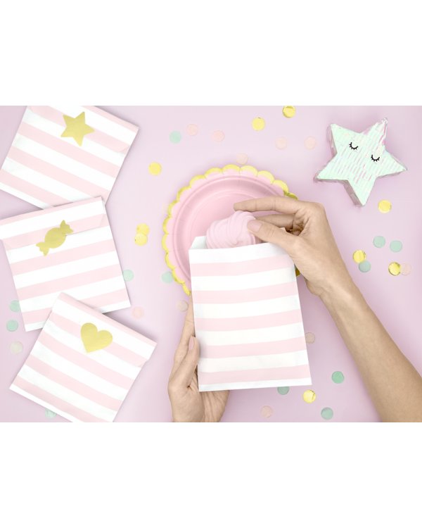 Treat bags Yummy, light pink, 13x14cm (1 pkt / 6 pc.)