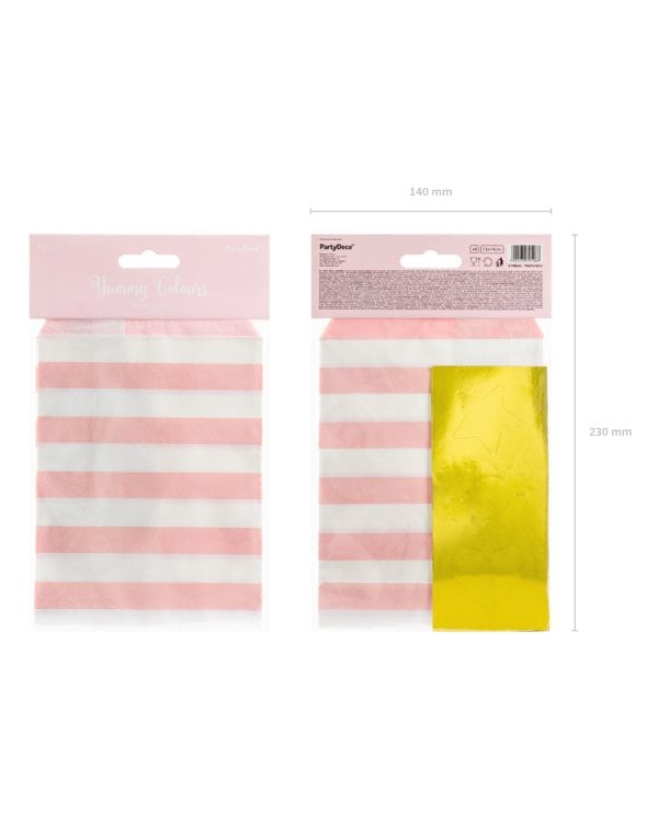 Treat bags Yummy, light pink, 13x14cm (1 pkt / 6 pc.)