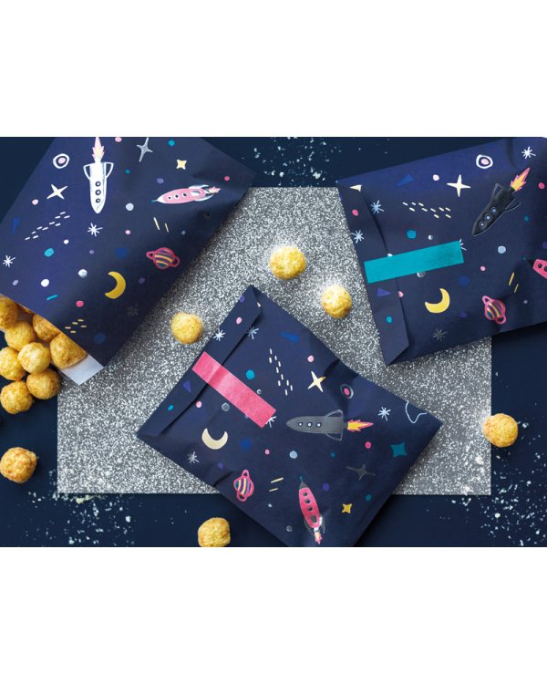 Treat bags Space, 13x14cm (1 pkt / 6 pc.)