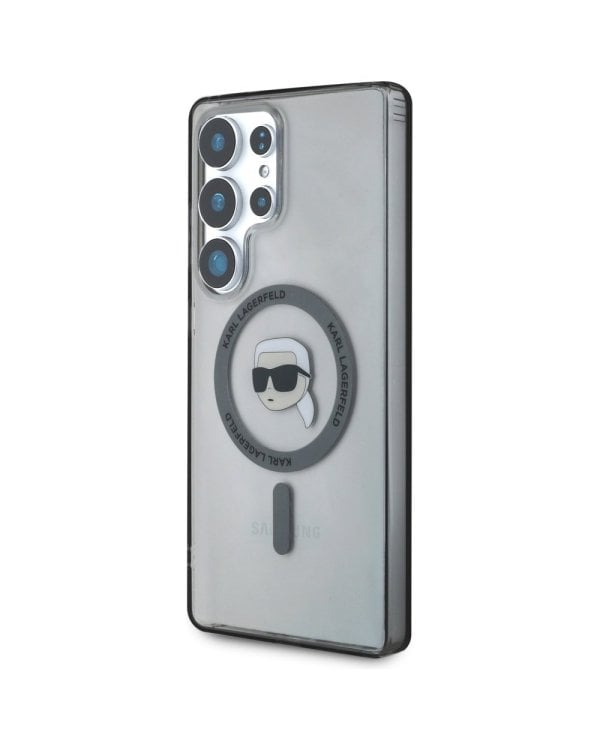 Karl Lagerfeld Button Karl Head Printed Logo MagSafe Чехол для Samsung Galaxy S25 Ultra
