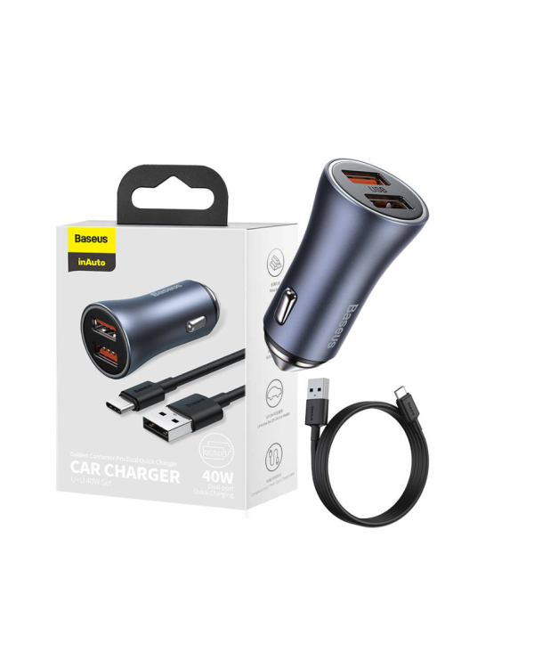 Baseus Golden Contactor Pro Dual Quick Charger Авто Зарядка 2x USB / 40W
