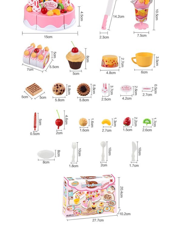 RoGer Интерактивный торт на день рождения с 75 предметами